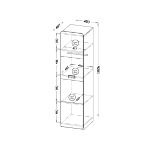 Szafa 45 cm z półkmi Lorento 02 Biały/Dąb Nash