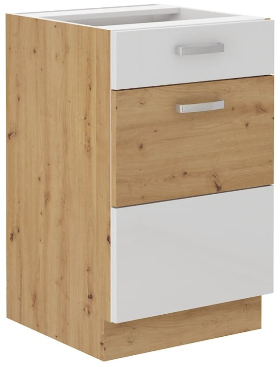 Szafka stojąca do kuchni z szufladą ARTISAN HG 50 D 1F 1S Biały/Dąb Artisan