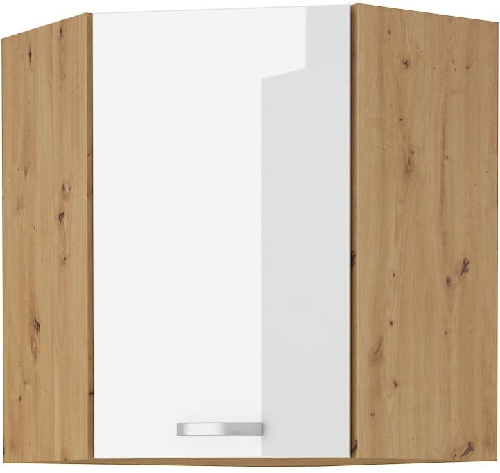 Szafka górna do kuchni narożna ARTISAN HG 58x58 GN-90 1F Biały/Dąb Artisan