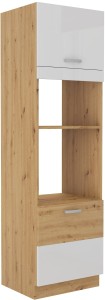 Szafka kominowa do kuchni pod piekarnik i mikrofale ARTISAN HG 60 DPM-210 2F Biały/Dąb Artisan