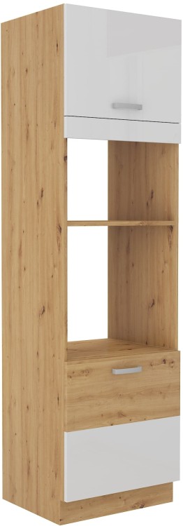 Szafka kominowa do kuchni pod piekarnik i mikrofale ARTISAN HG 60 DPM-210 2F Biały/Dąb Artisan