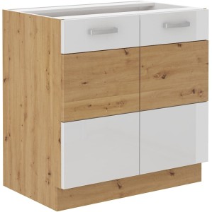 Szafka stojąca do kuchni ARTISAN HG 80 D 2F Biały/Dąb Artisan