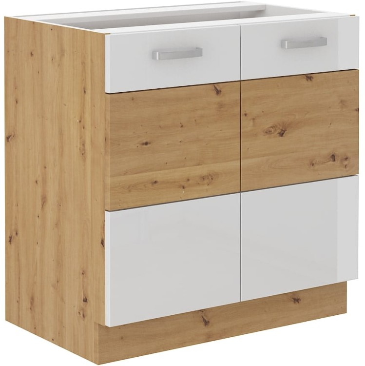 Szafka stojąca do kuchni ARTISAN HG 80 D 2F Biały/Dąb Artisan