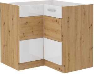 Szafka stojąca do kuchni narożna ARTISAN HG 89x89 DN 1F Biały/Dąb Artisan