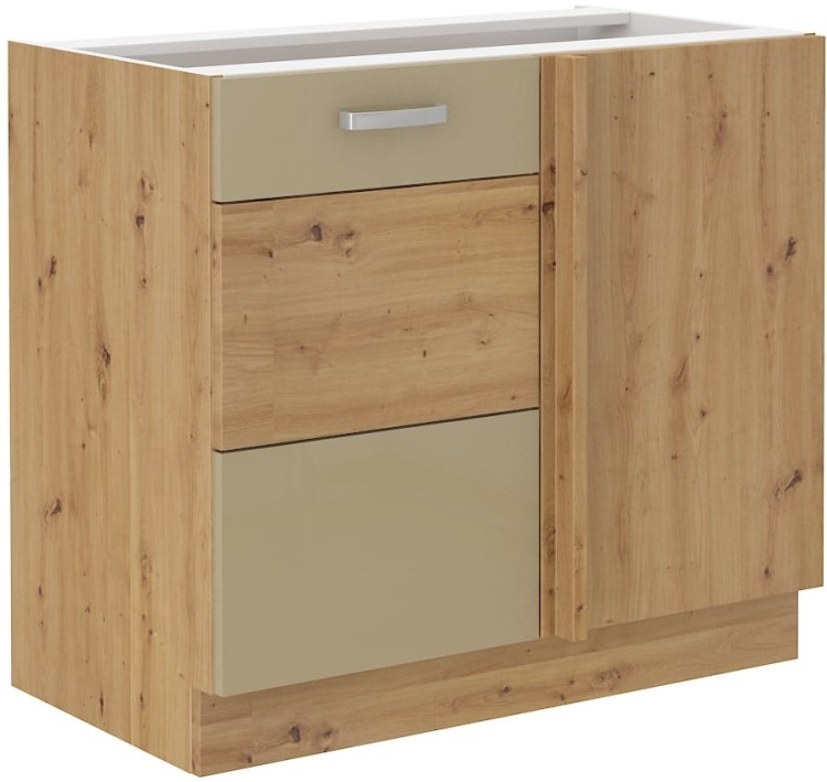 Szafka stojąca do kuchni narożna dostawna ARTISAN HG 105 ND 1F Cappucino/Dąb Artisan