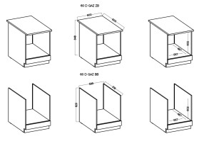 Szafka do kuchni pod piekarnik ARTISAN HG 60 D GAZ Cappucino/Dąb Artisan