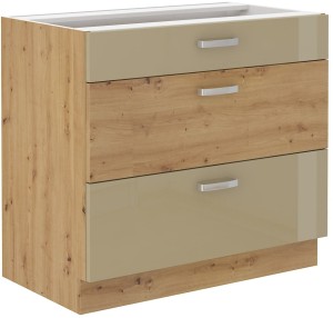 Szafka stojąca do kuchni z szufladami ARTISAN HG 80 D 3S Cappucino/Dąb Artisan