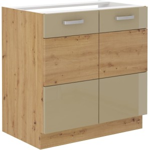 Szafka stojąca do kuchni pod zlew ARTISAN HG 80 ZL 2F Cappucino/Dąb Artisan