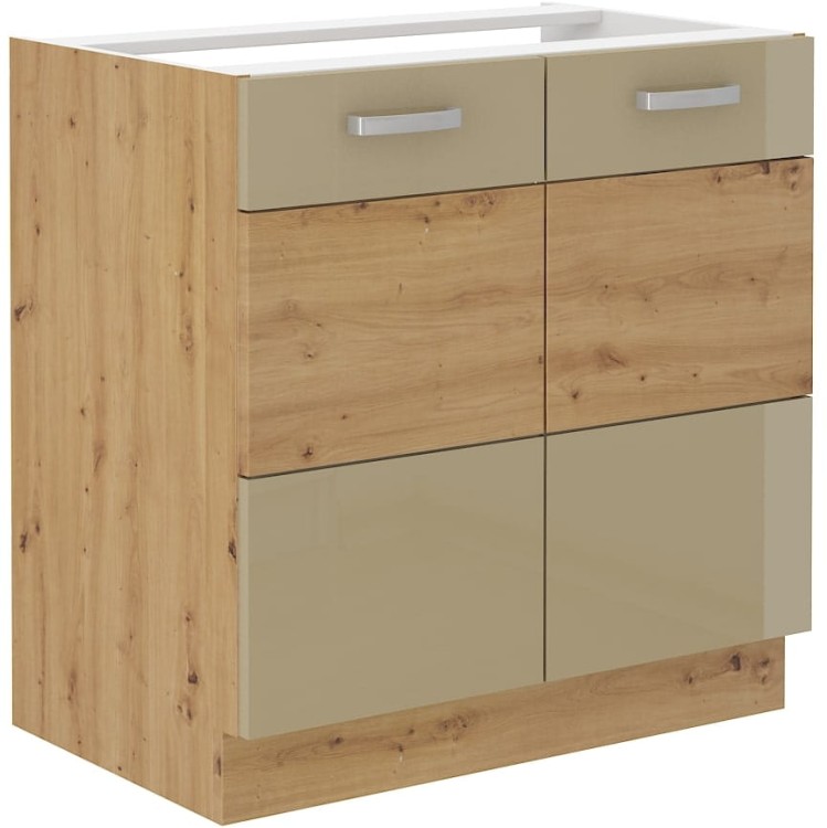 Szafka stojąca do kuchni pod zlew ARTISAN HG 80 ZL 2F Cappucino/Dąb Artisan