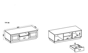 Szafka RTV Flawia 2D1S Grafit/Artisan
