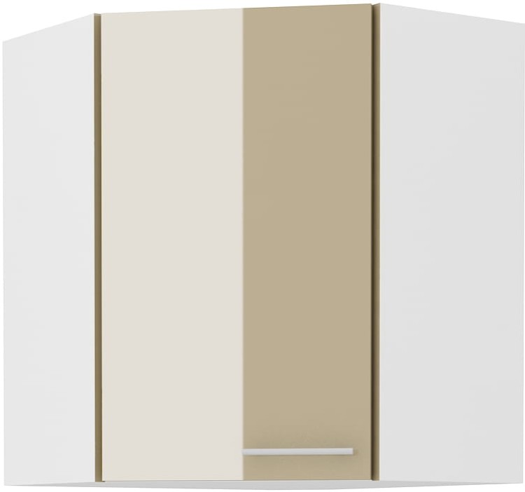 Szafka górna do kuchni narożna LARA 58x58 GN-72 1F Cappucino/Biały