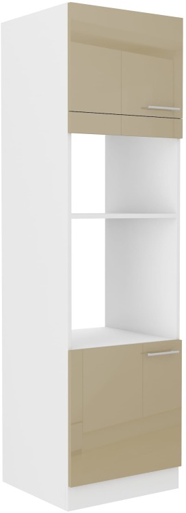 Szafka kominowa do kuchni na piekarnik i mikrofale LARA 60 DPM-210 2F Cappucino/Biały