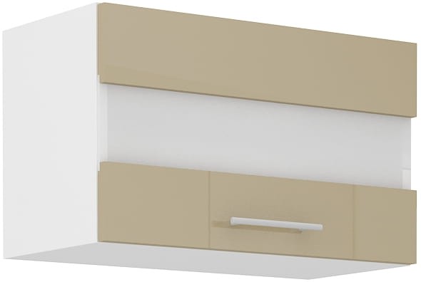 Szafka górna do kuchni z szybą LARA 60 GUS-36 1F Cappucino/Biały