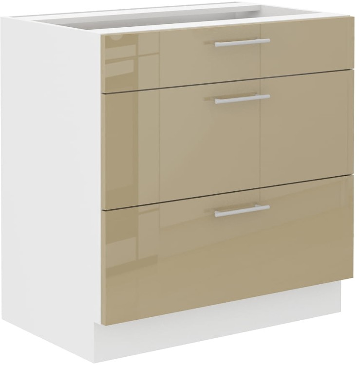 Szafka stojąca do kuchni 3 szufladami LARA 80 D 3S Cappucino/Biały