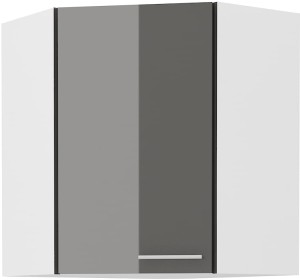 Szafka górna do kuchni narożna LARA 58x58 GN-72 1F Grafit/Biały
