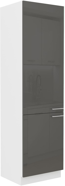 Szafka kominowa do kuchni LARA 60 DK-210 2F Grafit/Biały
