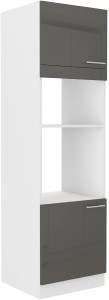Szafka kominowa do kuchni na piekarnik i mikrofale LARA 60 DPM-210 2F Grafit/Biały