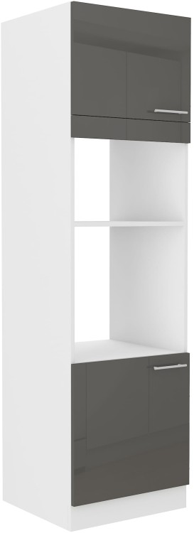 Szafka kominowa do kuchni na piekarnik i mikrofale LARA 60 DPM-210 2F Grafit/Biały