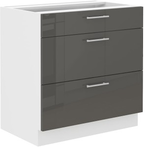 Szafka stojąca do kuchni 3 szufladami LARA 80 D 3S Grafit/Biały