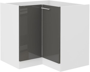 Szafka stojąca do kuchni narożna LARA 89x89 DN 1F Grafit/Biały
