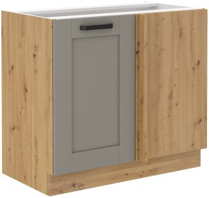 Szafka stojąca do kuchni narożna dostawna LUNA 105 ND 1F Gliniasty Szary/Dąb Artisan