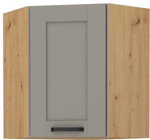 Szafka górna do kuchni narożna LUNA 58x58 GN-72 1F Gliniasty Szary/Dąb Artisan