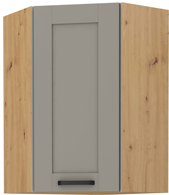 Szafka górna do kuchni narożna LUNA 58x58 GN-90 1F Gliniasty Szary/Dąb Artisan
