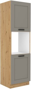 Szafka kominowa do kuchni na piekarnik LUNA 60 DP-210 2F Gliniasty Szary/Dąb Artisan