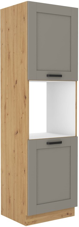 Szafka kominowa do kuchni na piekarnik LUNA 60 DP-210 2F Gliniasty Szary/Dąb Artisan