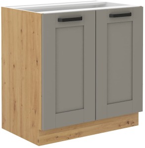 Szafka stojąca do kuchni LUNA 80 D 2F BB Gliniasty Szary/Dąb Artisan