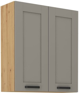 Szafka górna do kuchni LUNA 80 G-90 2F Gliniasty Szary/Dąb Artisan