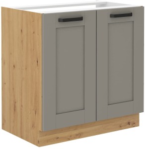 Szafka stojąca do kuchni pod zlew LUNA 80 ZL 2F Gliniasty Szary/Dąb Artisan