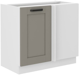 Szafka stojąca do kuchni narożna dostawna LUNA 105 ND 1F Gliniasty Szary/Biały
