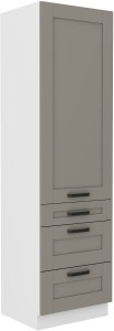 Szafka kominowa do kuchni z 3 szufladami LUNA 60 DKS-210 3S 1F Gliniasty Szary/Biały
