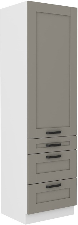 Szafka kominowa do kuchni z 3 szufladami LUNA 60 DKS-210 3S 1F Gliniasty Szary/Biały