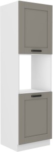 Szafka kominowa do kuchni na piekarnik LUNA 60 DP-210 2F Gliniasty Szary/Biały