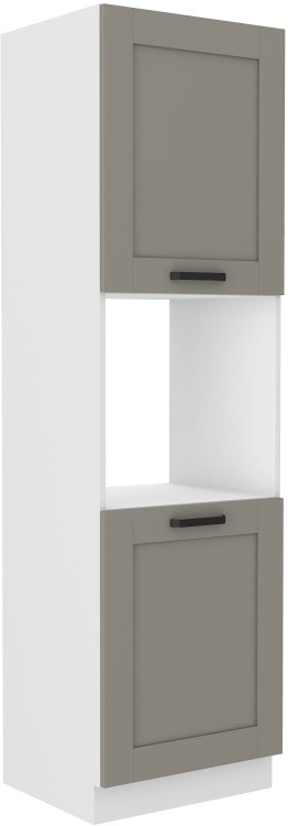 Szafka kominowa do kuchni na piekarnik LUNA 60 DP-210 2F Gliniasty Szary/Biały