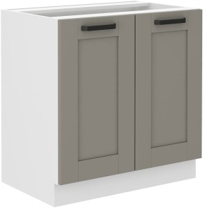 Szafka stojąca do kuchni LUNA 80 D 2F BB Gliniasty Szary/Biały