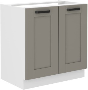 Szafka stojąca do kuchni pod zlew LUNA 80 ZL 2F Gliniasty Szary/Biały