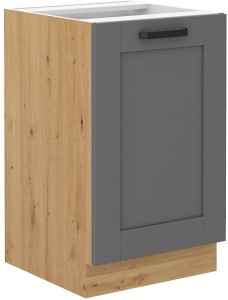 Szafka stojąca do kuchni pod zlew LUNA 50 ZL 1F Szary/Dąb Artisan