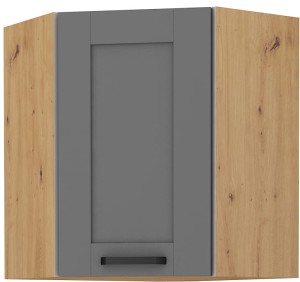 Szafka górna do kuchni narożna LUNA 58x58 GN-72 1F Szary/Dąb Artisan