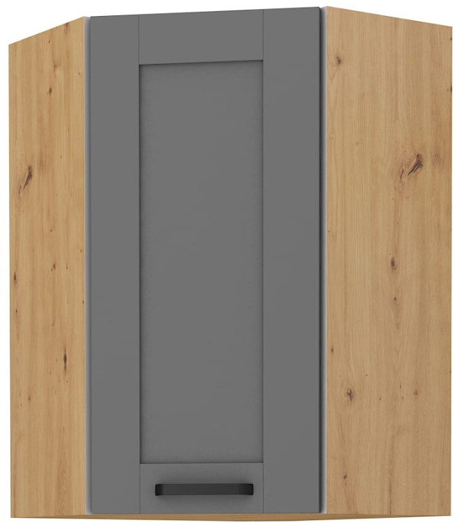 Szafka górna do kuchni narożna LUNA 58x58 GN-90 1F Szary/Dąb Artisan