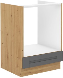 Szafka stojąca do kuchni pod piekarnik LUNA 60 D GAZ Szary/Dąb Artisan