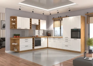 Szafka stojąca do kuchni pod piekarnik LUNA 60 D GAZ Szary/Dąb Artisan
