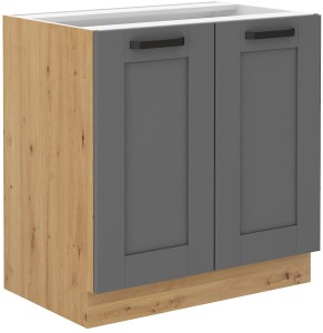 Szafka stojąca do kuchni LUNA 80 D 2F BB Szary/Dąb Artisan