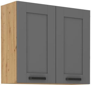 Szafka górna do kuchni LUNA 80 G-72 2F Szary/Dąb Artisan