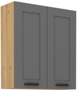 Szafka górna do kuchni LUNA 80 G-90 2F Szary/Dąb Artisan