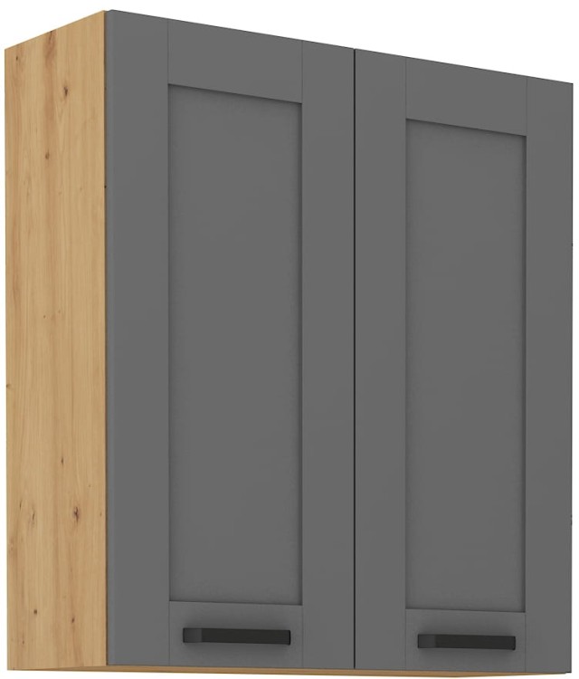 Szafka górna do kuchni LUNA 80 G-90 2F Szary/Dąb Artisan