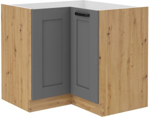 Szafka stojąca do kuchni narożna LUNA 89x89 DN 1F Szary/Dąb Artisan
