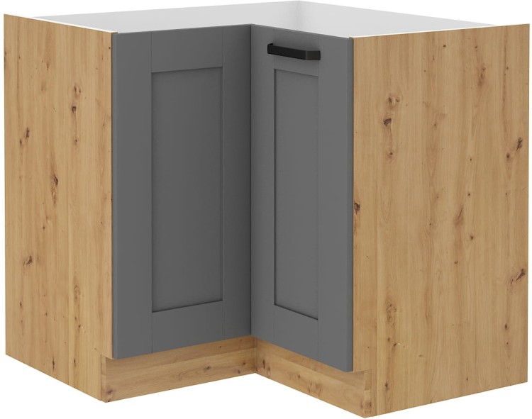 Szafka stojąca do kuchni narożna LUNA 89x89 DN 1F Szary/Dąb Artisan